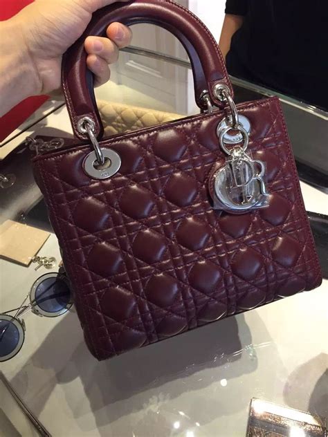 dior burgundy bag|lady dior handbags.